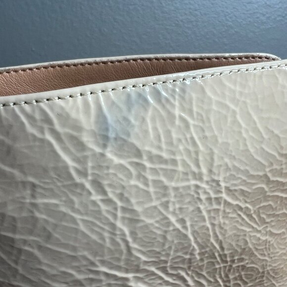 Schutz Viha Patent Leather Bootie‎ Womens 10 Pointed Toe Heel Eggshell - Picture 10 of 16